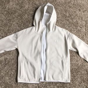 Underamour cream/white athletic hoodie w/ pockets